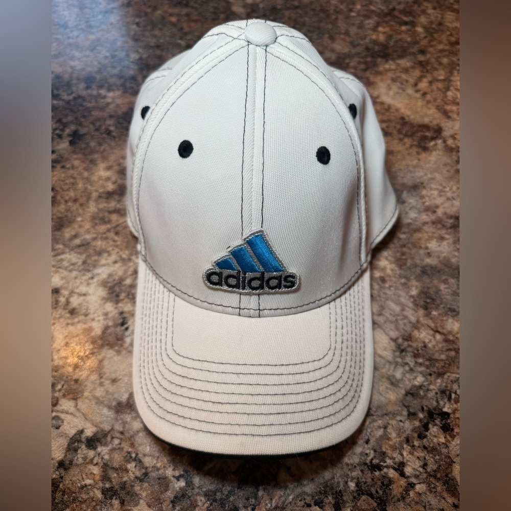 Adidas White Cap with Blue Logo